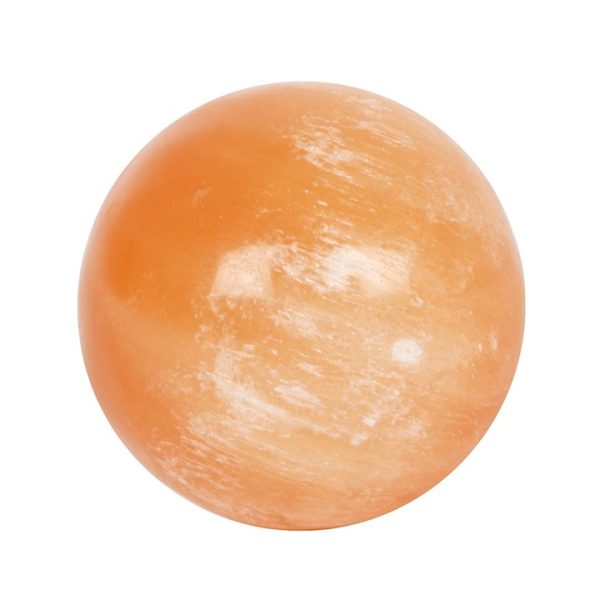 Orange Selenit Kugle (5 cm).